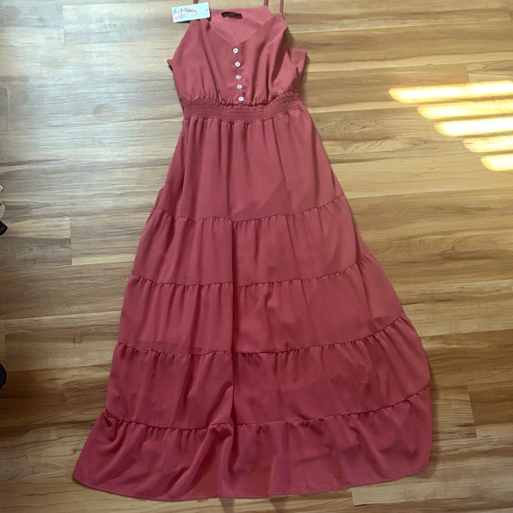 Elegant Pink Sleeveless Maxi Dress